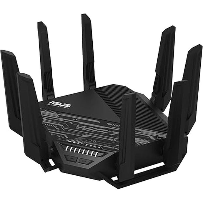 ASUS RT-BE96U BE19000 802.11BE Tri-Band Performance WiFi 7 Extendable Router with 6GHz support, Dual 10G Port, 320Mhz, lifetime internet security , MLO, Multi-RU puncturing , AiMesh Support