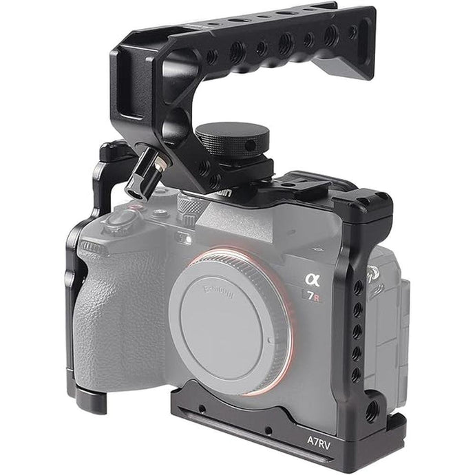 Foto4easy Aluminum Alloy a7RV Cage for Sony a7R V Mirrorless Digital Camera,Quick Release Plate for Arca,and One Top Handle