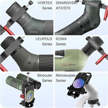 Load image into Gallery viewer, tridaptor - Universal Phone Scope Digiscoping Adapter|High-Precision XYZ Metal Telescope Mount 3-Axis Smartphone Holder for Spotting Scope Monocular Binos|Fits All Cell Phone Camera/Max 2.4" Eyepiece
