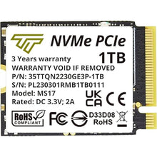 Load image into Gallery viewer, Timetec 1TB M.2 2230 SSD NVMe PCIe Gen3x4, Solid State Drive, Compatible with Steam Deck, Microsoft Surface, Mini PCs
