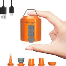 Load image into Gallery viewer, Portable Air Pump 4.2kPa Air Pump for Inflatables Rechargeable GIGA PUMP 4 with Camping Light Ultra Air Mattress Pump
