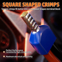 Load image into Gallery viewer, PEBA Ferrule Crimping Tool Kit with 24 Sizes Purple Copper Ferrules | Self-Adjusting Ratchet Crimper &amp; Pro Crimping Dies | for AWG 24-8 Wires | Electrical Wiring, Industrial Maintenance, DIY Projects
