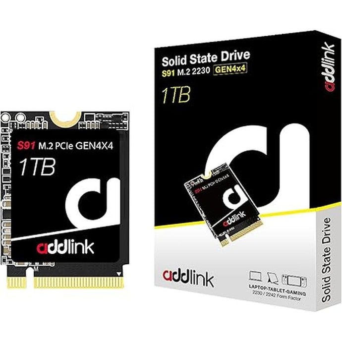 Addlink S91 1TB 2230 NVMe High Performance PCIe Gen4x4 2230 3D NAND SSD - Read Speed up to 4900 MB/s Compatible with Steam Deck, ROG Ally, Laptop, Internal Solid State Drive - (ad1TBS91M2P)