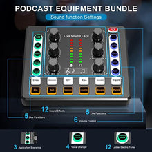 Load image into Gallery viewer, Xisono Podcast Equipment Bundle Audio Interface, DJ Mixer, BM-800 Condenser Microphone, Studio Equipment with Mic Arm, Bluetooth for Streaming, Voice Over, Singing, PC
