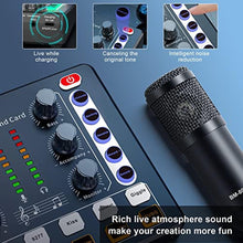Load image into Gallery viewer, Xisono Podcast Equipment Bundle Audio Interface, DJ Mixer, BM-800 Condenser Microphone, Studio Equipment with Mic Arm, Bluetooth for Streaming, Voice Over, Singing, PC
