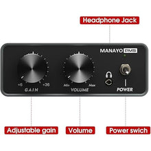 Load image into Gallery viewer, Phono Preamp, Professional Mini Preamp for Turntable/Vinyl Record Player. Stereo Phonograph preamplifier Designed with RCA Input/Output, Headphone Jack, Adjustable Volume and gain
