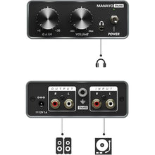 Load image into Gallery viewer, Phono Preamp, Professional Mini Preamp for Turntable/Vinyl Record Player. Stereo Phonograph preamplifier Designed with RCA Input/Output, Headphone Jack, Adjustable Volume and gain
