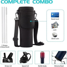 Load image into Gallery viewer, Insulated Water Bottle 32/40 oz - Cold-48h &amp; Hot-24h Stainless Steel Vacuum Flask with Straw &amp; Pop-up Chug Lid, Slim Insulated Water Bottle that Fits in Cup Holder, Wide Mouth Hydro Metal Thermal Cups
