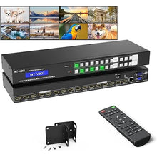 Load image into Gallery viewer, MT-VIKI 4K HDMI Matrix Switch 8X8 Support Web GUI &amp; 3.5mm Stereo Audio w/IR Remote, 4K@30Hz, Rack Mount Switcher &amp; Splitter, EDID, RS232, LAN Port, APP
