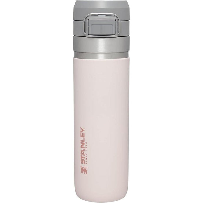 Stanley Quick Flip GO Water Bottle 24 oz | Push Button Lid | Leakproof and Packable for Travel and Sports | Insulated Stainless Steel | BPA-Free | Rose Quartz