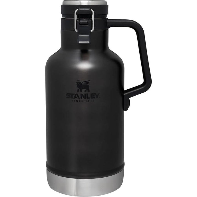 STANLEY Classic Easy-Pour Growler 64 oz | Keeps Beer Cold or Coffee Hot | Leakproof Steel Lined Lid and Easy to Carry Handle | Insulated Stainless Steel | BPA-Free | Charcoal Glow