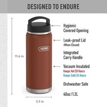 Load image into Gallery viewer, THERMOS ICON SERIES Water Bottle with Screw Top Lid - 40 Ounce, Saddle - Stainless Steel Vacuum Insulated Water Bottle with Lid
