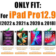 Load image into Gallery viewer, SEYMAC stock Case for iPad Pro 12.9'' 2022/2021/2020/2018 with Screen Protector 360 Rotating Stand Hand Strap, Drop-Proof Case for iPad Pro 12.9''(6th/5th/4th/3rd Generation), Black
