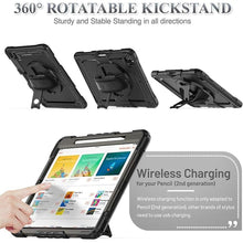 Load image into Gallery viewer, SEYMAC stock Case for iPad Pro 12.9'' 2022/2021/2020/2018 with Screen Protector 360 Rotating Stand Hand Strap, Drop-Proof Case for iPad Pro 12.9''(6th/5th/4th/3rd Generation), Black
