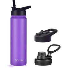 Load image into Gallery viewer, mininoo 24 oz Insulated Water Bottle with Straw Lid, Stainless Steel Double Wall Vacuum, Leak Proof, BPA Free, Keep Cold for 24H &amp; Hot for 12H(Purple)
