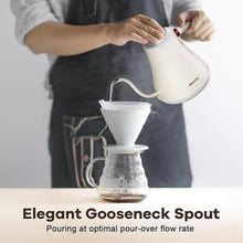 Load image into Gallery viewer, Mecity Electric Gooseneck Kettle With Keep Warm Function &amp; LCD Display Automatic Shut Off Coffee Kettle Temperature Control Pour Over Kettle 1200 Watt, 0.8L, 120V, Off White
