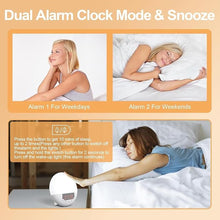Load image into Gallery viewer, Wake Up Light, 10000 Lux UV Free Sun lamp Sunrise Alarm Clock, Dimmable 5 Brightness &amp; 4 Color Temperatures &amp; Timer, Dual Alarms &amp; Snooze, Sleep Aid with 10 Natural Sounds
