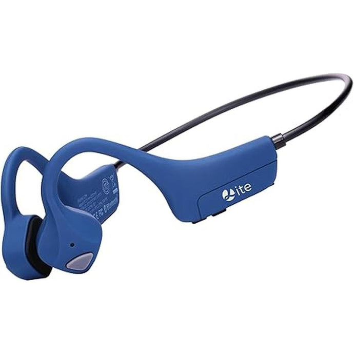 Bone Conduction Headphones Bluetooth - Waterproof Open Ear Headphones - Wireless Sports Headset Sweatproof Earphones with Mic Induction Conducting Headphones for Running Workout Gym-Blue