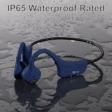 Load image into Gallery viewer, Bone Conduction Headphones Bluetooth - Waterproof Open Ear Headphones - Wireless Sports Headset Sweatproof Earphones with Mic Induction Conducting Headphones for Running Workout Gym-Blue

