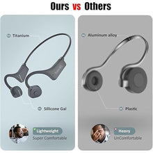 Load image into Gallery viewer, Waterproof Bone Conduction Headphones Bluetooth Open Ear Headphones Wireless Sports Headset Sweatproof Earphones with Mic Induction Conducting Headphones for Running Workout Gym
