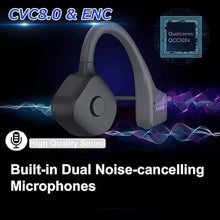 Load image into Gallery viewer, Waterproof Bone Conduction Headphones Bluetooth Open Ear Headphones Wireless Sports Headset Sweatproof Earphones with Mic Induction Conducting Headphones for Running Workout Gym
