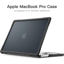 Load image into Gallery viewer, Batianda Ultimate Protection Case for New MacBook Pro 14 M4 M3 M2 Pro Max Chip 2024 2023 2021 Matte Carbon Fiber Edges Shockproof Anti-Scratch and Anti-Fingerprint with Keyboard Cover Protector,Black
