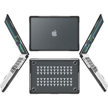 Load image into Gallery viewer, Batianda Ultimate Protection Case for New MacBook Pro 14 M4 M3 M2 Pro Max Chip 2024 2023 2021 Matte Carbon Fiber Edges Shockproof Anti-Scratch and Anti-Fingerprint with Keyboard Cover Protector,Black
