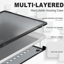 Load image into Gallery viewer, Batianda Ultimate Protection Case for New MacBook Pro 14 M4 M3 M2 Pro Max Chip 2024 2023 2021 Matte Carbon Fiber Edges Shockproof Anti-Scratch and Anti-Fingerprint with Keyboard Cover Protector,Black
