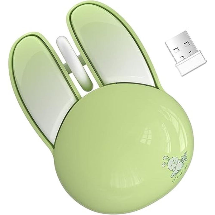 KNOWSQT Bunny Wireless Mouse Green, 2.4G Silent Rabbit Mice with USB Receiver - for Laptop Windows PC Computer Desktop Gaming