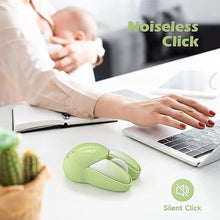 Load image into Gallery viewer, KNOWSQT Bunny Wireless Mouse Green, 2.4G Silent Rabbit Mice with USB Receiver - for Laptop Windows PC Computer Desktop Gaming
