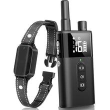 Load image into Gallery viewer, No Shock Dog Training Collar with Remote, Dog Vibration Collar with Controller Beep and Vibrate Only, Safe Lock Waterproof Rechargeable Vibrating Collars for Dogs(10-120 lbs)-No Prongs (Black)
