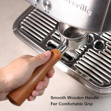 Load image into Gallery viewer, Portafilter 54mm Double Spout Compatible with Breville Bambino Plus (BES500)/ Infuser (BES840XL) with Wooden Handle
