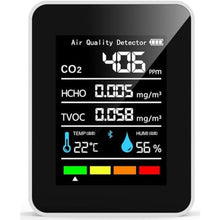Load image into Gallery viewer, Indoor CO2 Detector Battery Operated Air Quality Monitor 1 Second Update for Detecting Carbon Dioxide Hcho Tvoc Temp Humidity
