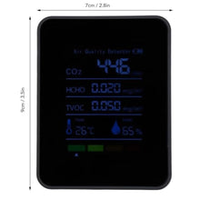 Load image into Gallery viewer, Indoor CO2 Detector Battery Operated Air Quality Monitor 1 Second Update for Detecting Carbon Dioxide Hcho Tvoc Temp Humidity
