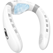 Load image into Gallery viewer, Neck Fan Back-Windy 6000mAh with Cooling Plate Cold Compress Bladeless Portable Quiet Air Conditioner Rechargeable Holiday Essentials for Women Men Outdoor Camping Gardening Walking(White)
