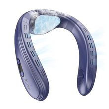 Load image into Gallery viewer, PluvoFan Neck Fan Back-Windy 6000mAh with Cooling Plate Bladeless Portable Quiet Air Conditioner Rechargeable Camping Essentials for Women Men Outdoor Activities Gardening Walking the Dogs(Royal Blue)
