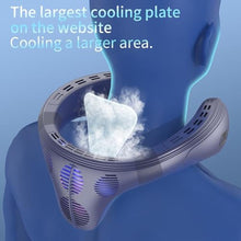 Load image into Gallery viewer, PluvoFan Neck Fan Back-Windy 6000mAh with Cooling Plate Bladeless Portable Quiet Air Conditioner Rechargeable Camping Essentials for Women Men Outdoor Activities Gardening Walking the Dogs(Royal Blue)

