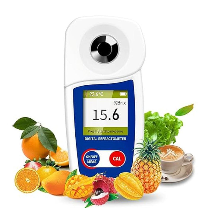 Digital Brix Refractometer Flagfront brix Meter Refractometer Automatic Temperature Compensation Brix Refractometer Range 0-55%?±0.1% Precision for Fruit Juice Coffee