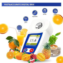 Load image into Gallery viewer, Digital Brix Refractometer Flagfront brix Meter Refractometer Automatic Temperature Compensation Brix Refractometer Range 0-55%?±0.1% Precision for Fruit Juice Coffee
