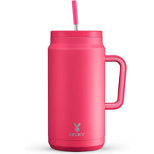 Load image into Gallery viewer, Meoky 50 oz Tumbler with Handle and Straw, Stainless Steel Vacuum Insulated Tumbler with Lid and Straw, Keeps Cold for 36 Hours, 100% Leak-proof, BPA-Free, Non-slip Base (Ruby)
