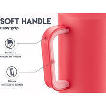 Load image into Gallery viewer, Meoky 50 oz Tumbler with Handle and Straw, Stainless Steel Vacuum Insulated Tumbler with Lid and Straw, Keeps Cold for 36 Hours, 100% Leak-proof, BPA-Free, Non-slip Base (Ruby)
