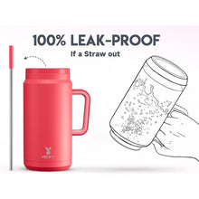 Load image into Gallery viewer, Meoky 50 oz Tumbler with Handle and Straw, Stainless Steel Vacuum Insulated Tumbler with Lid and Straw, Keeps Cold for 36 Hours, 100% Leak-proof, BPA-Free, Non-slip Base (Ruby)
