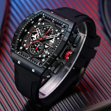 Load image into Gallery viewer, MF MINI FOCUS Men's Watch Fashion Tonneau Wrist Watches (Chronograph/Waterproof/Luminous/Calendar) Silicon Strap Quartz Watch for Men
