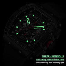 Load image into Gallery viewer, MF MINI FOCUS Men's Watch Fashion Tonneau Wrist Watches (Chronograph/Waterproof/Luminous/Calendar) Silicon Strap Quartz Watch for Men

