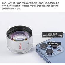 Load image into Gallery viewer, Kase HD Master Macro Lens for iPhone 16 15 14 13 12 Samsung Pixel Android, Macro Photography Phone Camera Lens Attachment, Long Shoot Distance 40-85mm
