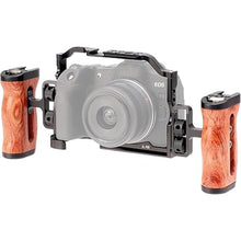 Load image into Gallery viewer, Foto4easy r8 cage for Canon R8 Camera with Quick Release Plate for Arca-Swiss,Includes Dual Universal Side Wooden Handle
