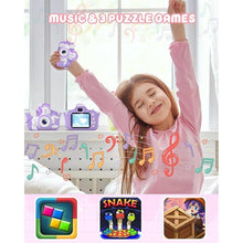 Load image into Gallery viewer, Kids Camera, Toddler Digital Camera for Ages 3-12 Girls Boys Childrens, Christmas Birthday Gifts, Selfie 1080P HD Video Camera for 3 4 5 6 7 8 9 Years Old Little Girls Boys Toys Purple
