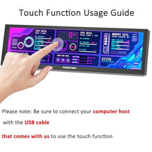 Load image into Gallery viewer, 8.8 Inch Small Touchscreen Monitor, PC Temperature Display, PC Sensor Panel Display, IPS USB Mini Screen for Raspberry Pi, AIDA64 CPU RAM Data Temperature Monitor for ARGB Computer Case
