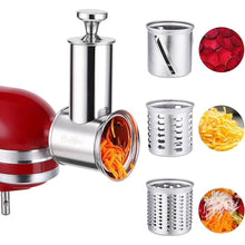 Load image into Gallery viewer, Stainless Steel Slicer Shredder Attachment for KitchenAid Stand Mixer, Large Salad Machine with Vegetable Slicer Cheese Grater Attachments for Kitchen Aid, Dishwasher Safe by Rafbar
