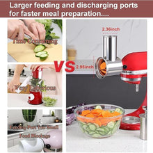 Load image into Gallery viewer, Stainless Steel Slicer Shredder Attachment for KitchenAid Stand Mixer, Large Salad Machine with Vegetable Slicer Cheese Grater Attachments for Kitchen Aid, Dishwasher Safe by Rafbar
